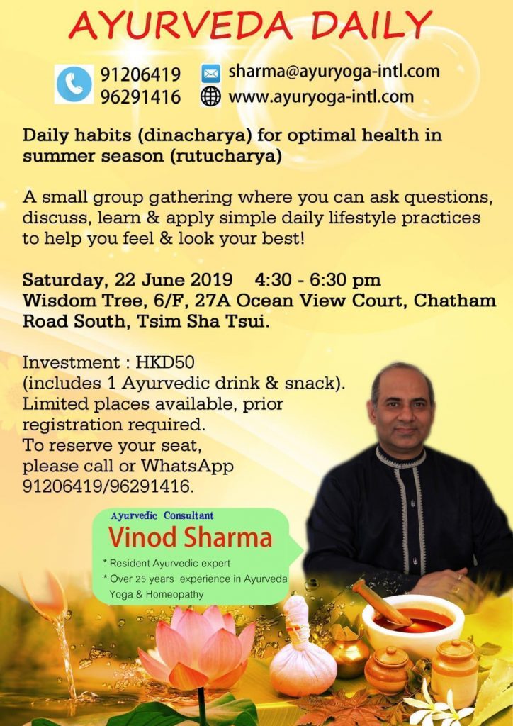 Workshop on Daily Habits & Lifestyle by Mr. Vinod Sharma Hong Kong